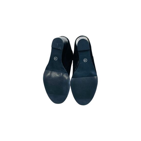 Black Faux Suede Wedge Booties - Size 8 / EU 39 - Picture 4 of 6